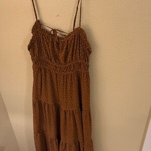 Madewell Brown Dress with White Polka Dots